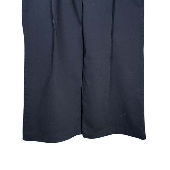 Zara Women's Pants Blue High Waisted Stretch Pleated Wide Leg Chinos Trousers XL - Picture 6 of 9